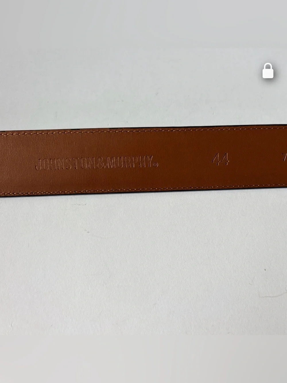 Johnston & Murphy Men's Solid Brown Dress Leather Belt w/Brass Buckle, Size 44